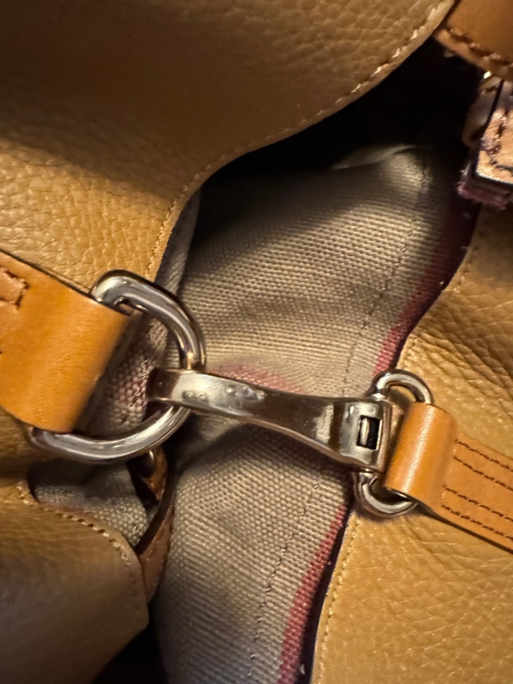 Burberry Tan and Beige Susanna Canvas Bucket Hobo Bag with Tassel Detail - Picture 5 of 9